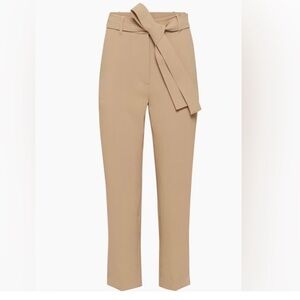 Aritzia Wilfred Tie Front Tailored Trouser Pant in Gold Camel - size 4, NWT